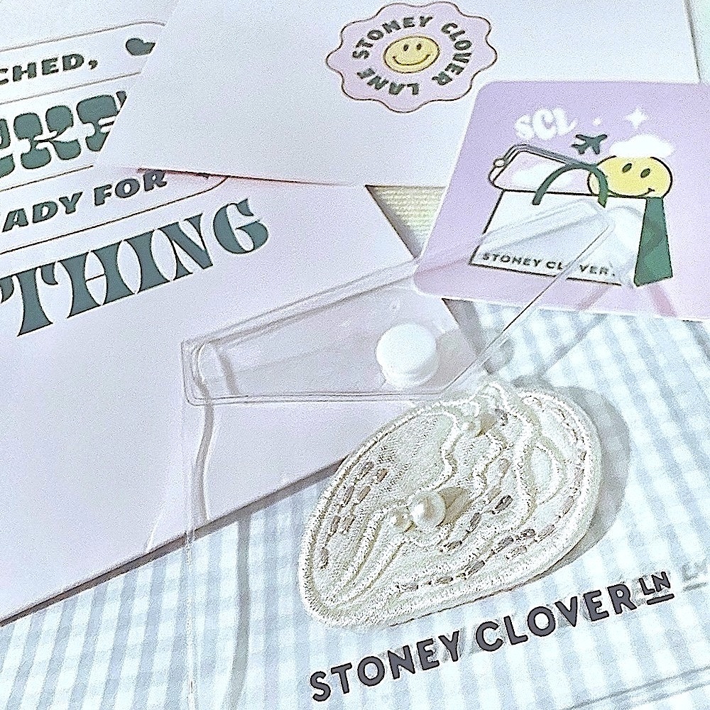 new: Stoney Clover Ln. oyster shell patch w. plastic pearls
